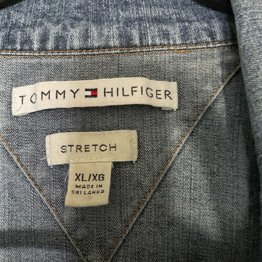 Tommy Hilfiger Vintage Stretch Denim Buttoned Front Blazer/Jacket. - Picture 11 of 14